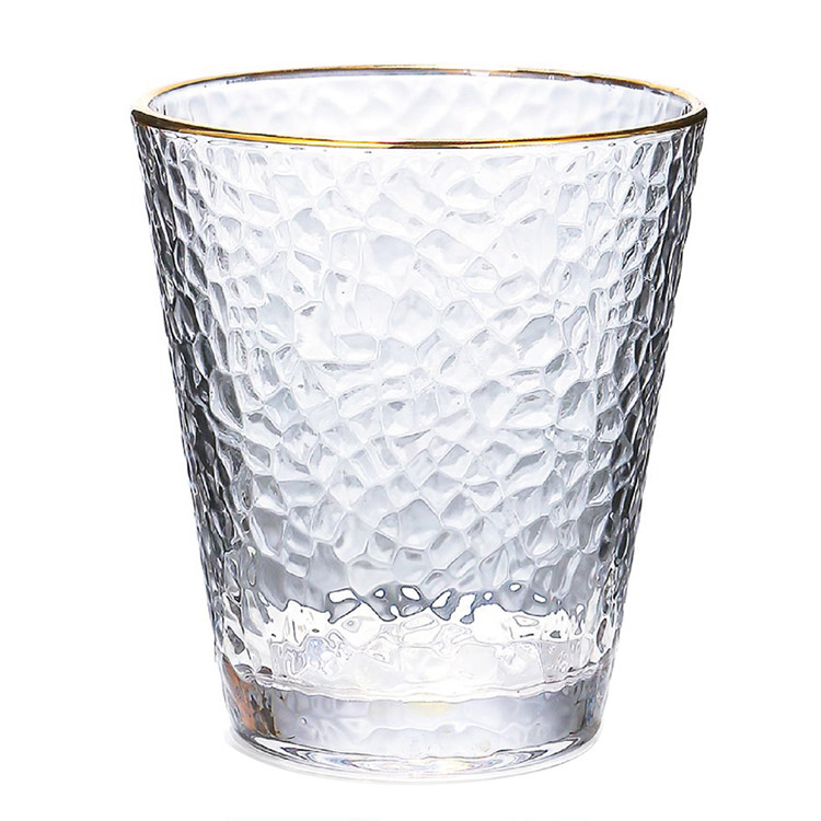China 300ml 320cm 400ml Gold Rim Drinking Water Glasses Crystal Lead Free factory