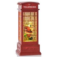 China Telephone Booth Latern  Christmas Glittering Lighted Musical Water Globe Lantern factory