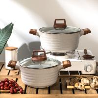 China Custom Non-Stick Aluminum Stockpots With Lid Medical Stone Coating factory