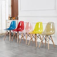 China Clear Chair, Armless Acrylic Desk Chair with Golden Feet Swivel Molded Plastic Shell Chair Adjustable factory
