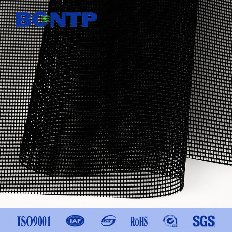 China Black Vinyl Mesh Tarps PVC Coated Mesh Fabric 1000D 10x10 factory