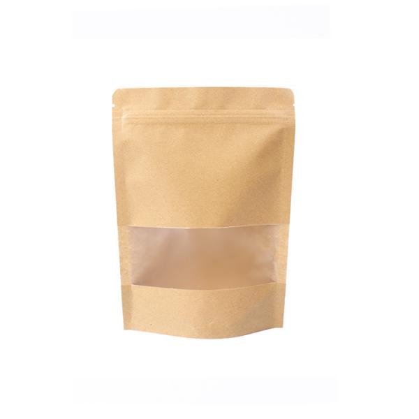 Quality Custom Resealable Kraft Paper Coffee Packaging Bags Ziplock Food Bag Pouch for sale