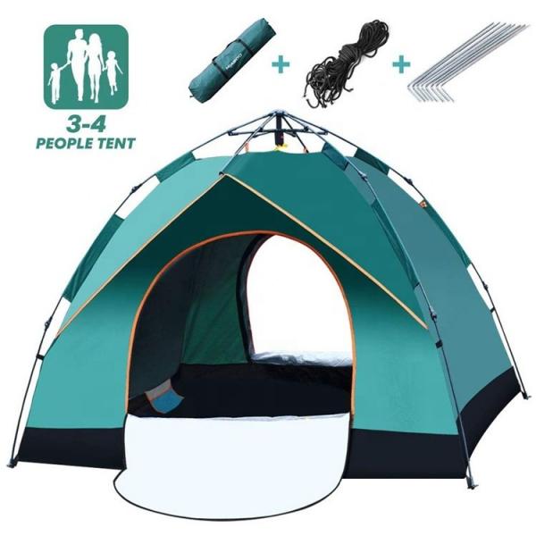 Quality Outdoor Single Layer 2 3 Person Camping Tent Anti UV Deep Green Color for sale