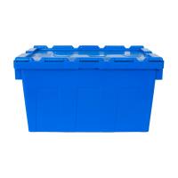 China Logistics Container with Hinged Lid Sturdy and Food Grade Plastic Material factory