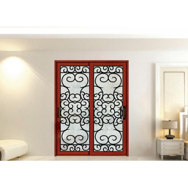 Quality Wrought Iron Security Doors Glass Agon Filled 22*64 inch Size Shaped Wrought Iron Exterior Doors for sale