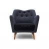 China Hot selling single seat tufted fabric sofa chair, living room wooden lounge sofa. factory