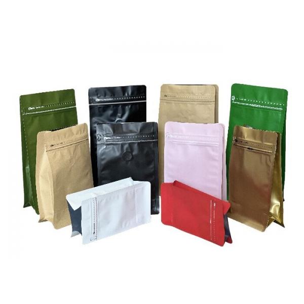 Quality OEM Coffee Flat Bottom Bags With Excellent Display One Way Ziplock 100g-1kg for sale