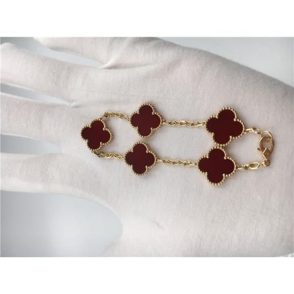 Quality Customized Vintage 18k Rose Gold Bracelet Van Cleef Arpels With Red Carnelian for sale