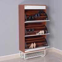 china Three Layer Reversible 25 Pairs MDF Shoe Wooden Cabinet