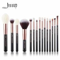 China Jessup 15pcs Rose Gold Makeup Brushes Natural Hair Cosmetic Brush Kit factory