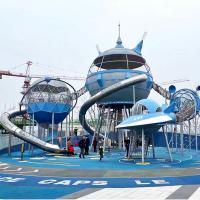 Quality Large Slide Outdoor Amusement Park Equipment , Space Themed Playground for sale