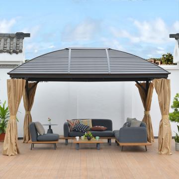 Quality Metal Roof Gazebo Aluminum Frame Galvanized Steel Double Roof for sale