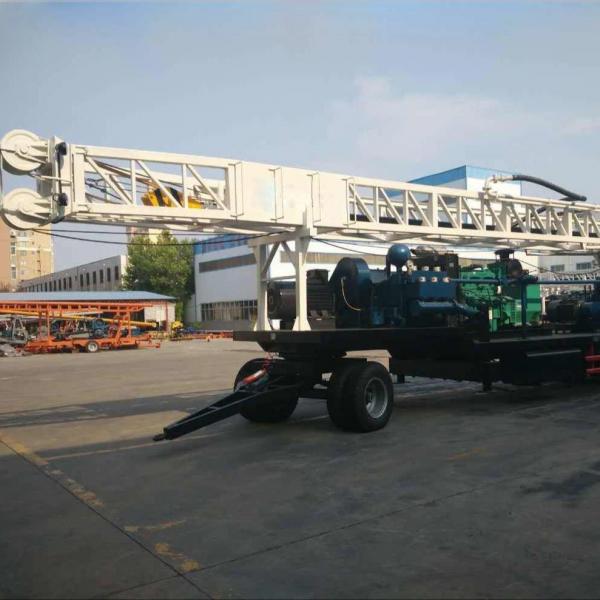 Quality Trailer Mounted Hydraulic Rotary Rig For Water Well Borehole Drilling for sale