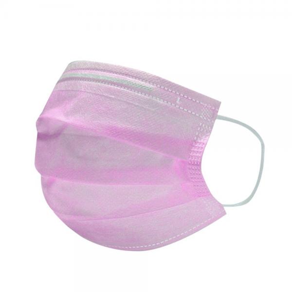 Quality Earloop Disposable Face Mask Pink Color Wind / Sunlight Prevent Skin Friendly for sale