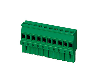 Quality 4000V Plug In Terminal Block Connector CPT 5.08mm Pitch 1*18P Green PA66 SN Plated for sale