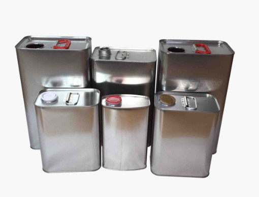 Quality 4L Square Tin Cans Empty Tin Containers With Metal Cover Handle for sale