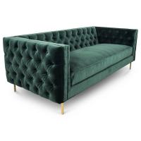 Quality Golden Metal Leg Button Tufted Sofa Sets For Wedding / Living Room , Black for sale
