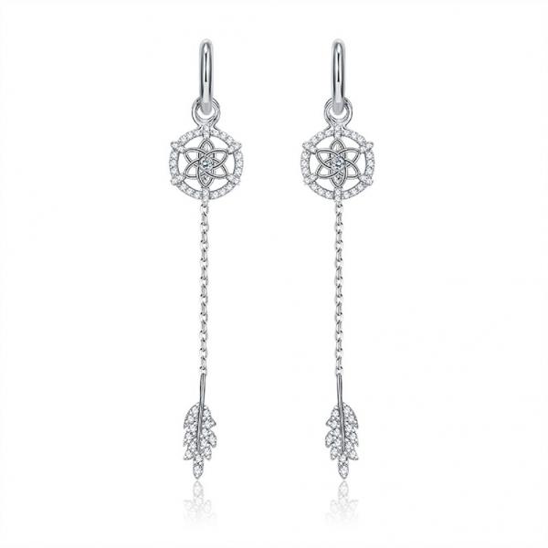 Quality 0.26ft 1.2g Sterling Silver Jewelry Earrings 3A CZ Crystal Ball Earrings SGS for sale