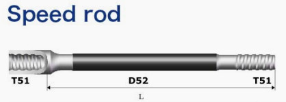 Quality MF D52 T51 Rock Drilling Rod Dia 46mm W1 Drill Rod 1830mm for sale