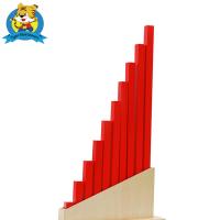 China Wooden Educational Toys Montessori Sensorial Material Long Red Rods for kindergarten and perschool factory