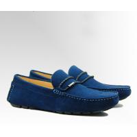China Tie Up Casual Mens Blue Suede Loafers Genuine Leather Handmade Suede Shoes​ factory