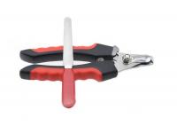 China Red Soft TPR Pet Grooming Scissors With Nail File 12.5 * 4 * 1cm Logo Printing factory