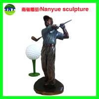 China life size sport series golf man statues bronze color for sale factory