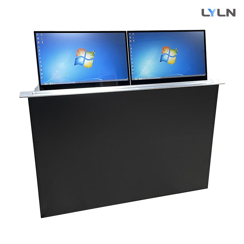 China Motorized Retractable Computer Monitor Side By Side LYLN AMX Crestron Compatible factory
