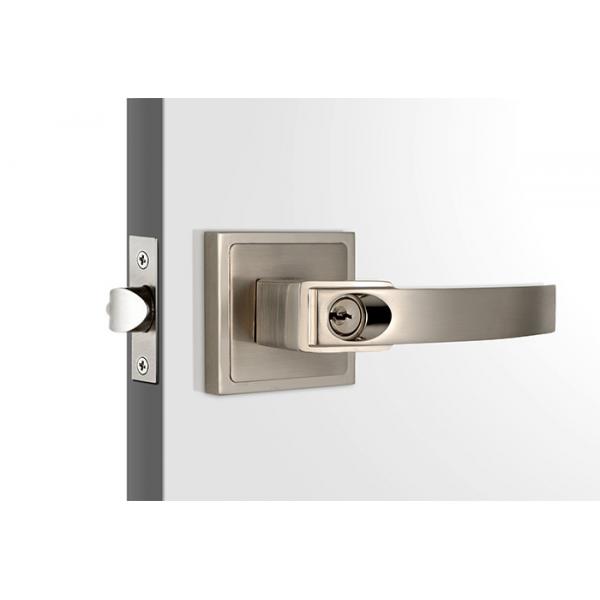 Quality Satin Nickel Tubular Door Locks High Security 3 Brass Keys 60 mm Backset for sale