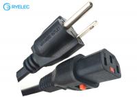 China USA Standard 3- Prong Plug Nema 5-15P To IEC 320 C13 With Lock AC Power Cord 16AWG Cable factory