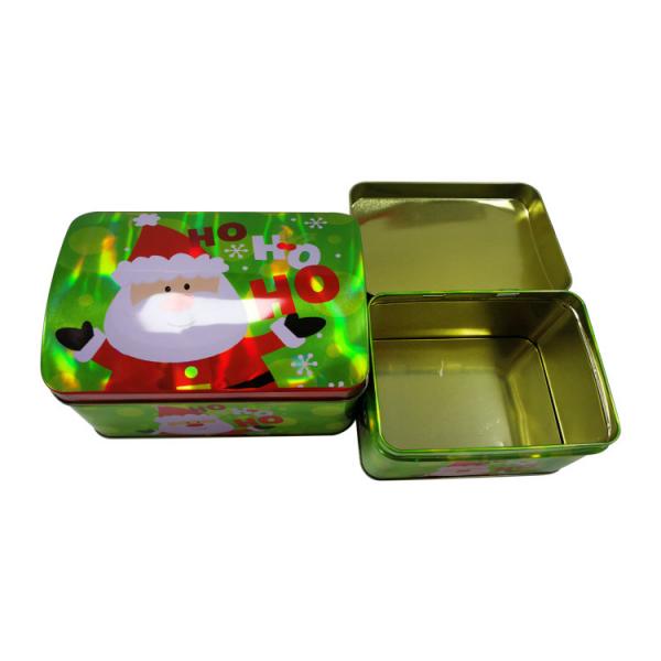 Quality Small CMYK Printing Bulk Christmas Tins With Lids In Set Of 2 for sale