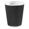 China Fashion And High-end Appearance Black 22oz 630ml Paper Ripple Cups For Coffee Shop factory