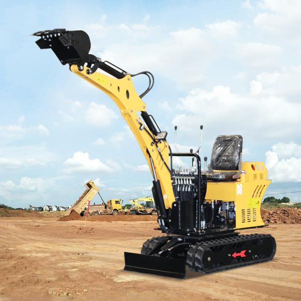 Quality 8.2Kw Yellow Mini Track Excavator 800kg JG-08 730mm Without Sunroof for sale