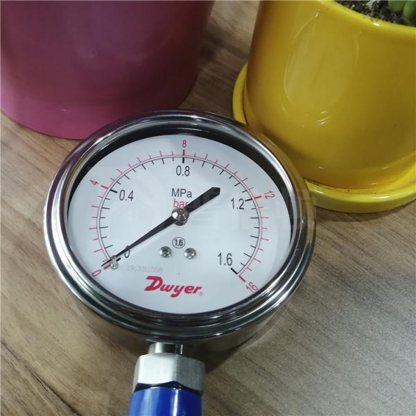 Quality SG1 Industrial Pressure Gauge 2.5% FS 316 SS Brass Wetted Parts Dual PSI Bar 100 for sale