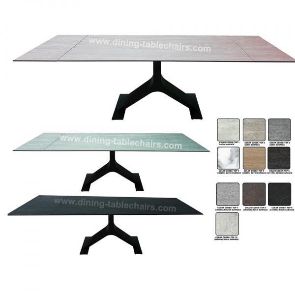 Quality 2.5 Meter Tempered Glass Dining Table With HPL Laminate For 10-12 Seats for sale