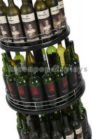 China Adjustable Wine Shop Display Fixture 4-Layer Retail Wine Display Tower Round Shape factory