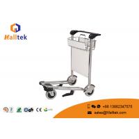 Quality Rubber Wheel Airport Luggage Trolley Stainless Steel Luggage Trolley With Hand for sale
