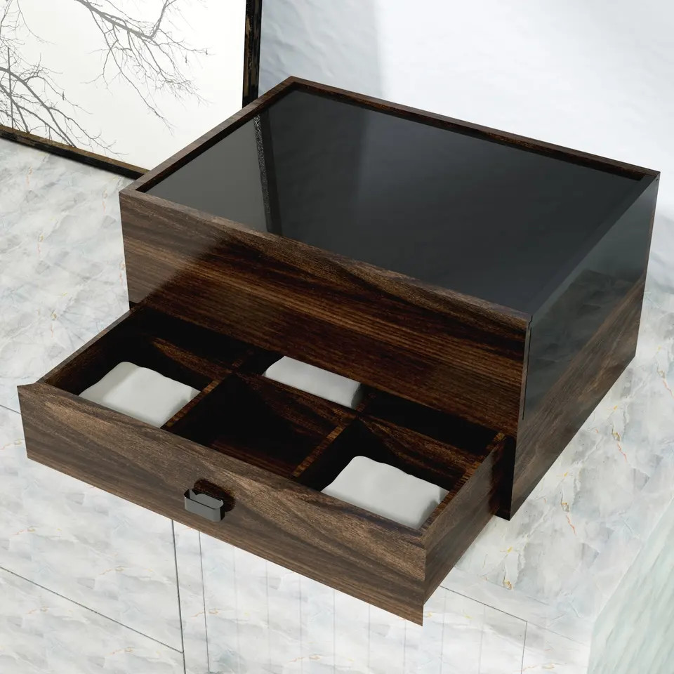 China Piano Lacquered Wooden Jewelry Storage Box With Drawers OEM ODM factory
