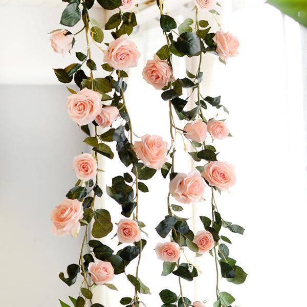 Quality Bendable Fake Wedding Flowers Silk Rose Vine Realistic Apparence for sale