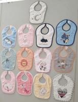 China 100% cotton two-layer customized designs soft baby boy and girl bibs factory