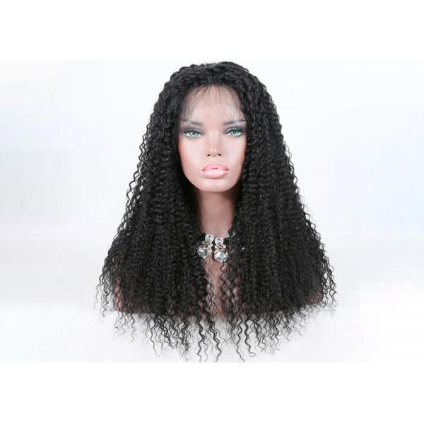 Quality 20 Inch Kinky Curly Human Hair Full Lace Wigs Full Swiss Lace With Stretch From Ear To Ear for sale