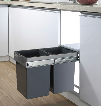 Quality Durable Kitchen Cabinet Accessories Pull - Out Assembly Waste Bin For Storage for sale