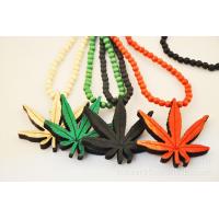 China goodwood marijuana leaf pendant necklace wood necklace wooden necklace leaves factory