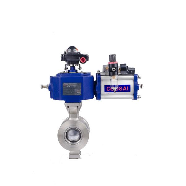 Quality NPS 10 Inch Flange / Wafer Type Pneumatic Actuator Segment Ball Valve for sale