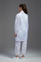 China Cleanroom smock and gown anti static ESD polyster and conductive fiber white color factory