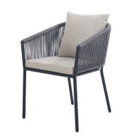 China Espresso Rope Weave Back Outdoor Leisure Chairs for sale