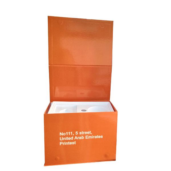 Quality Orange Rigid Cardboard Gift Box Teeth Whitening Magnetic With Blister Holder for sale