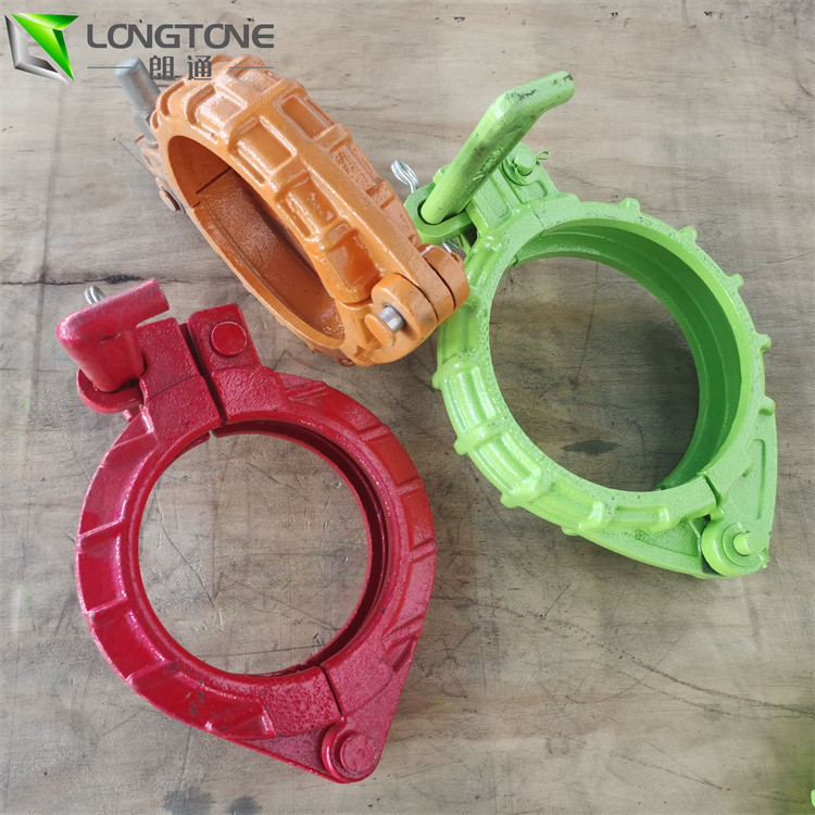 China Concrete Pump Rubber Pipe Clamp Quick Release Tube Clamp Zinc Color factory