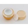 China Frosted Small Glass Cosmetic Jars With Lids , Gold Glass Ointment Jars Luxury factory