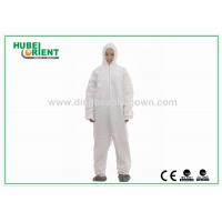 China Free Size 55gsm Disposable Protective Coverall With Hood And Feetcover for sale